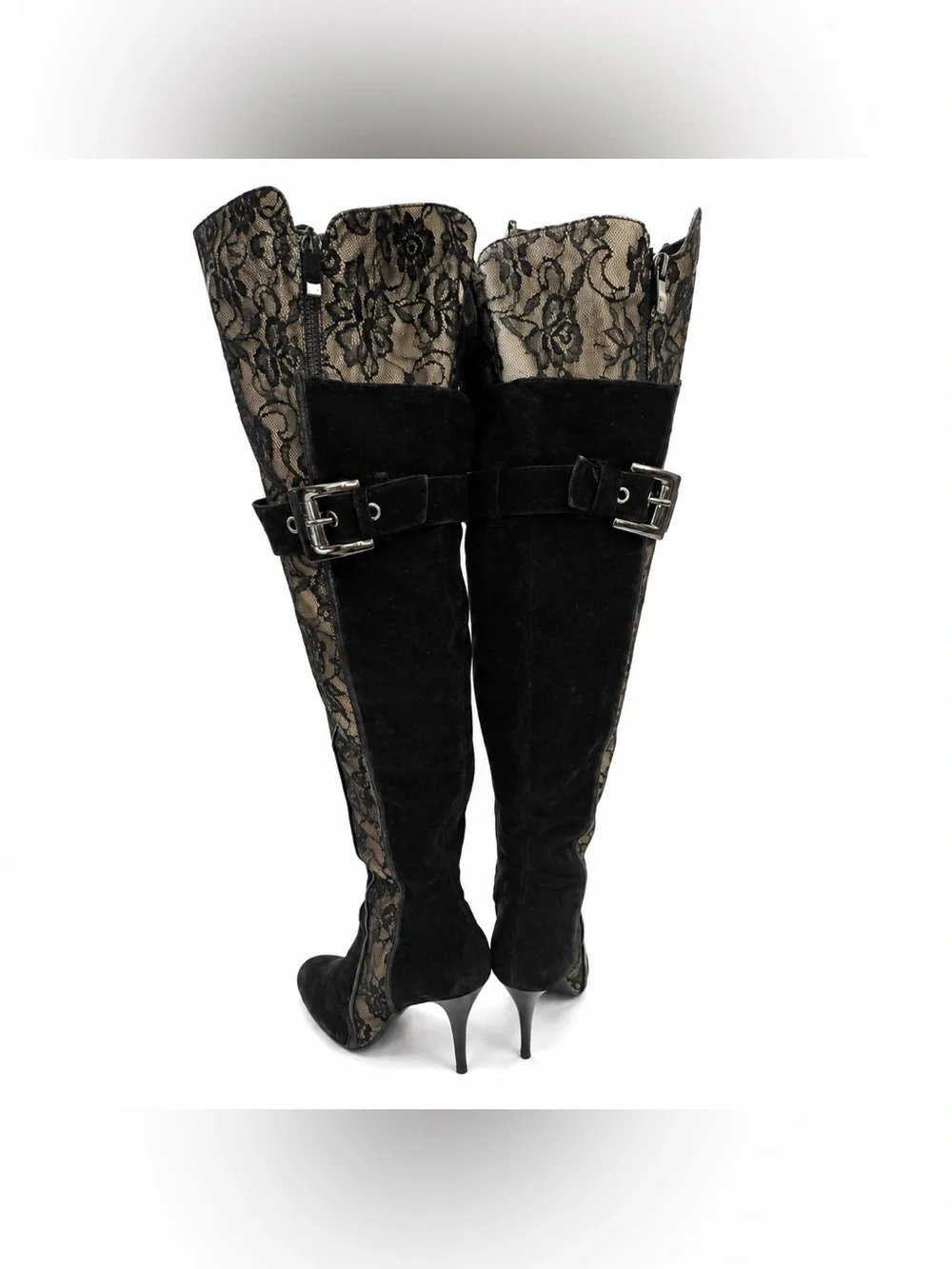 Sexy Lace & Velvet Thigh High Boots